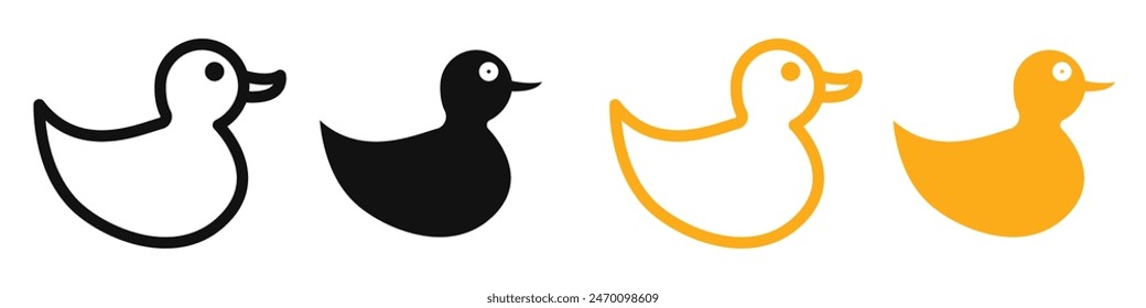 Duck toy icon illustrating playful items and children's toys, perfect for toy stores, gift shops, and playful design themes