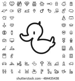 Duck toy icon illustration isolated vector sign symbol
