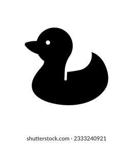 Duck toy icon on white background