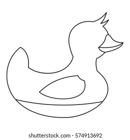 Duck toy icon. Outline illustration of duck toy vector icon for web