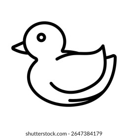 Duck toy icon outline set sign