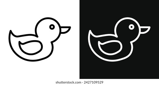 Duck toy icon set. Vector illustration
