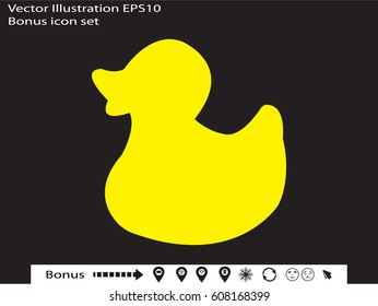 duck, toy, icon, vector illustration EPS 10