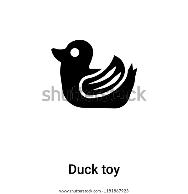 Duck toy icon vector isolated on white background,\
logo concept of Duck toy sign on transparent background, filled\
black symbol