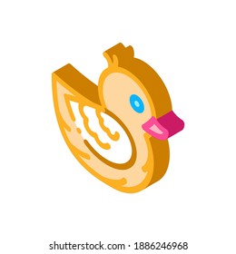 duck toy icon vector. isometric duck toy sign. color isolated symbol illustration