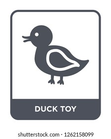 duck toy icon vector on white background, duck toy trendy filled icons from Toys collection, duck toy simple element illustration