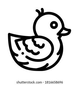 duck toy icon vector. duck toy sign. isolated contour symbol illustration