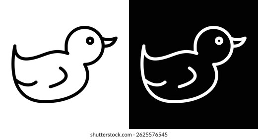 Vetor de ícone de brinquedo de pato para web e aplicativo móvel. Símbolo isolado.