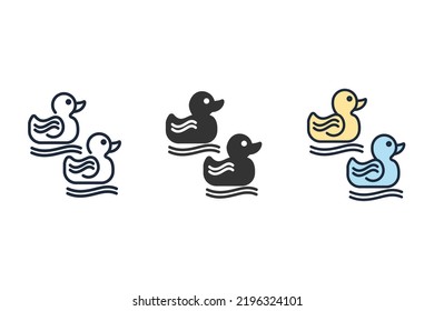 duck toy icons  symbol vector elements for infographic web