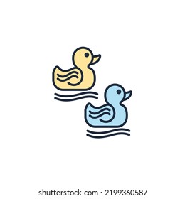 duck toy icons  symbol vector elements for infographic web