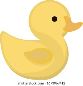 Duck toy, illustration, vector on white background.