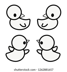 duck toy for kid baby bath, icon design isolated object outline vector illustration 