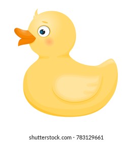 Duck toy for kid.Isolated on white background. Cartoon style. Vector illustration.