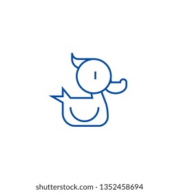 Duck toy line icon concept. Duck toy flat  vector symbol, sign, outline illustration.