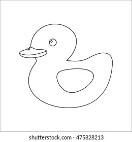 Duck toy line icon. Illustration for web and mobile design.