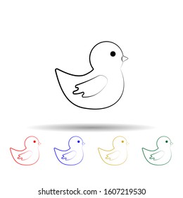 Duck toy multi color style icon. Simple thin line, outline vector of maternity icons for ui and ux, website or mobile application