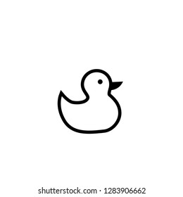 Duck toy outline icon. Clipart image isolated on white background