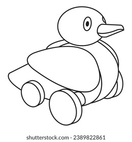 A duck toy in outline and vector.