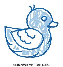 duck toy sketch icon vector. Hand drawn blue doodle line art duck toy sign. isolated symbol illustration