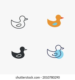 duck toy vector icon baby 