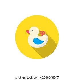 Duck toy vector icon, flat design, long shadow, eps10