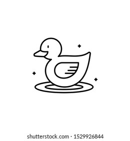 duck, toy, vector, icon. Illustration isolated vector sign symbol