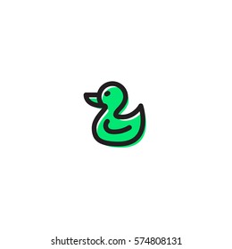 Duck toy vector icon. Playground sign. Children plaything symbol. Vector concept illustration for design.