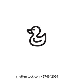 Duck toy vector icon. Playground sign. Children plaything symbol. Vector concept illustration for design.