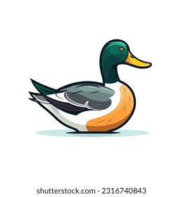 duck vector 2d flat color white background