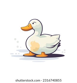 vector de pato 2d color plano fondo blanco