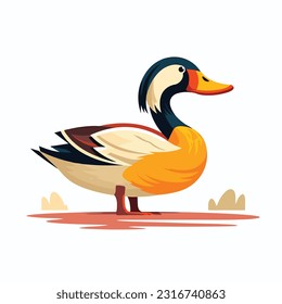 duck vector 2d flat color white background