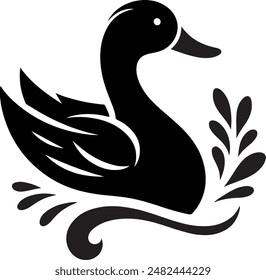 Silueta de Arte vectorial de pato 