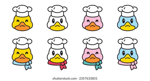duck vector chef hat bakery kitchen cooking icon cartoon character yellow rubber duck logo shower bathroom bird chicken symbol doodle isolated illustration design