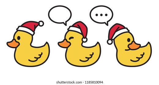 duck vector Christmas vector duck vector Christmas vector Santa Claus Xmas icon logo cartoon character speech bubble illustration yellow