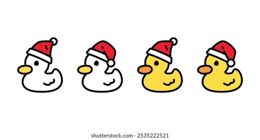 desenho animado personagem pato santa claus chapéu natal