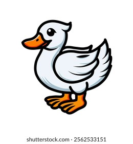 duck vector design illustration, duck icon, duck logo, cute animal, adorable animal, great as a sticker.