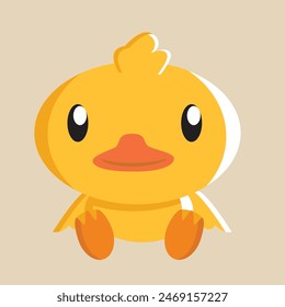 Duck vector with detailed illustration of light and shadow