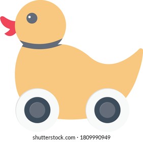 duck vector flat color icon 