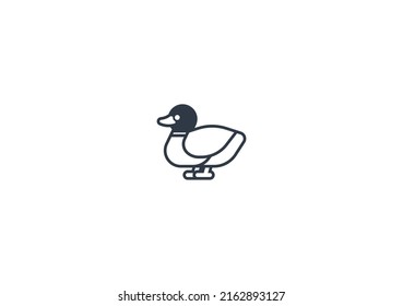 Duck vector flat emoticon. Isolated Duck emoji illustration. Duck icon