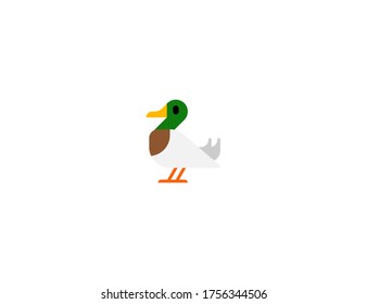 Duck vector flat icon. Isolated green head duck emoji illustration 