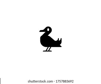 Duck vector flat icon. Isolated head duck emoji illustration 