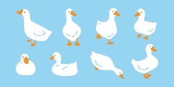 Duck Vector Icon Bird Goose Rubber Duck Shower Logo Bathroom Chicken Farm Character Cartoon Symbol Isolated Doodle Illustration Design
