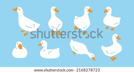 duck vector icon bird goose rubber duck shower logo bathroom chicken farm character cartoon symbol isolated doodle illustration design ストックフォト © 