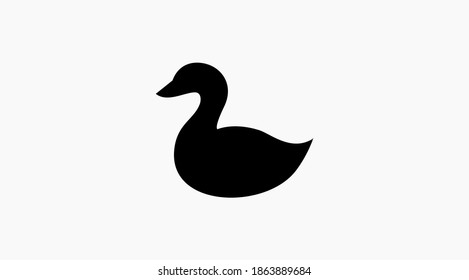 Icono de vector de paque. Icono del vector del pato negro