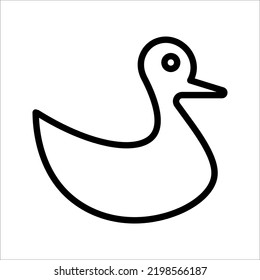 Duck Vector Icon. Ducky Bath Toy Vector Icon For Apps And Websites On White Background