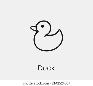 Duck vector icon. Editable stroke. Symbol in Line Art Style for Design, Presentation, Website or Apps Elements, Logo. Pixel vector graphics - Vector