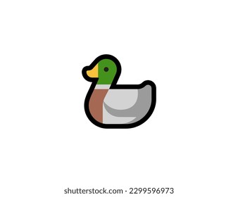 Duck vector icon. Duck Emoji illustration. Isolated duck bird vector emoticon