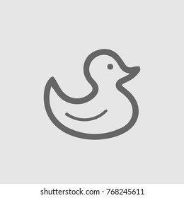 Duck vector icon eps 10. Cute baby toy simple isolated pictogram.