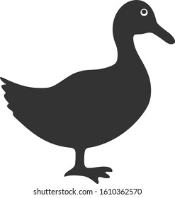 Duck vector icon. Flat Duck pictogram is isolated on a white background.