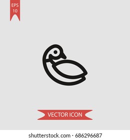 Duck vector icon, illustration symbol